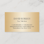 Real Estate Agent Professional Gold Metallic Visitekaartje (Achterkant)