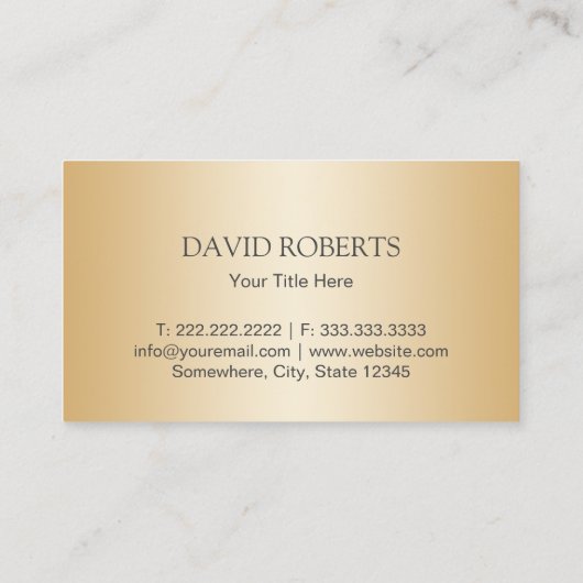 Real Estate Agent Professional Gold Metallic Visitekaartje (Achterkant)