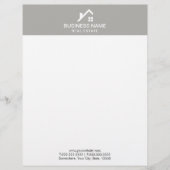 Real Estate Agent Professional House Logo Plain Gepersonaliseerd Briefhoofd (Voorkant)