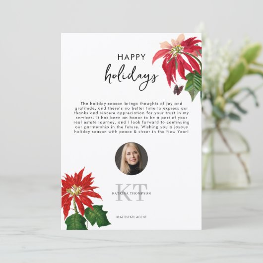 Real Estate Agent Realtor Christmas Happy Holidays Bedankkaart (Staand voorkant)