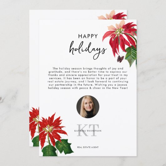 Real Estate Agent Realtor Christmas Happy Holidays Bedankkaart (Voorkant / Achterkant)