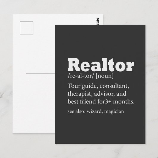 Real Estate Agent Realtor Funny Quote Briefkaart (Voorkant / Achterkant)