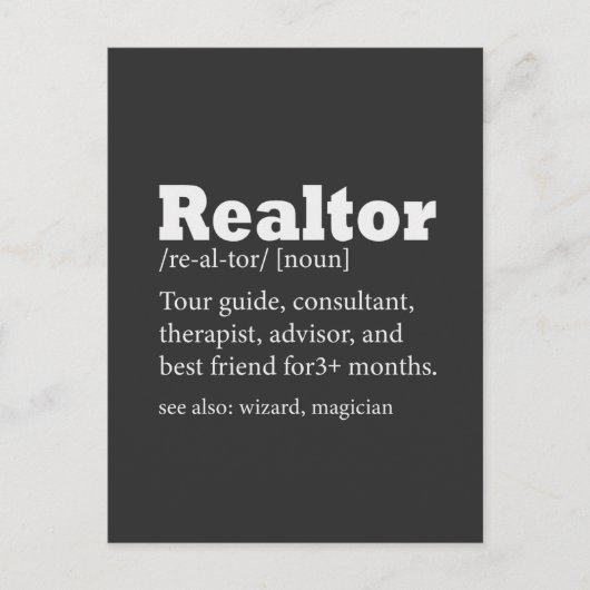 Real Estate Agent Realtor Funny Quote Briefkaart (Voorkant)