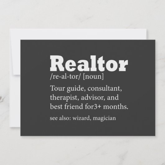 Real Estate Agent Realtor Funny Quote Card Kaart (Voorkant)
