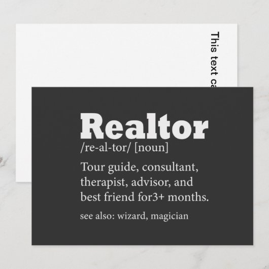 Real Estate Agent Realtor Funny Quote Card Kaart (Voorkant / Achterkant)