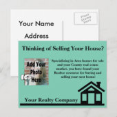 Real Estate Agent Realty Company Adverteren Postc Briefkaart (Voorkant / Achterkant)