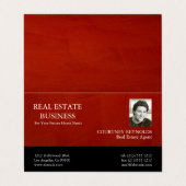 Real Estate Agent Red en Black Visitekaartje (Buitenkant ongevouwen)