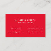 Real Estate Agent Red Visitekaartje (Achterkant)