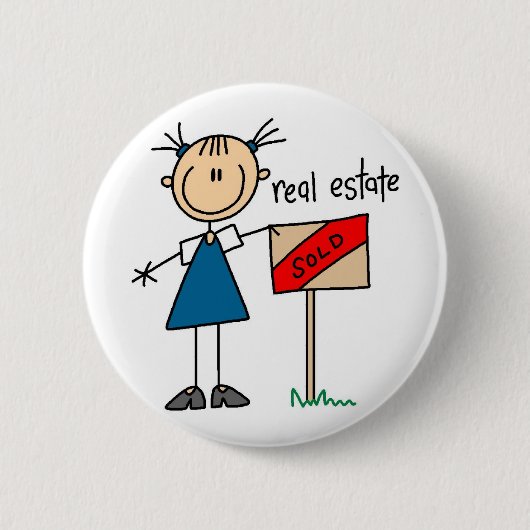 Real Estate Agent Ronde Button 5,7 Cm (Voorkant)