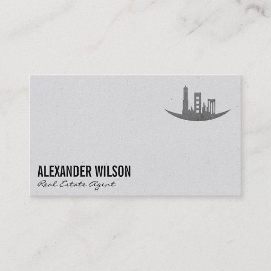 Real Estate Agent/Silver Foil Architect Logo Visitekaartje (Voorkant)