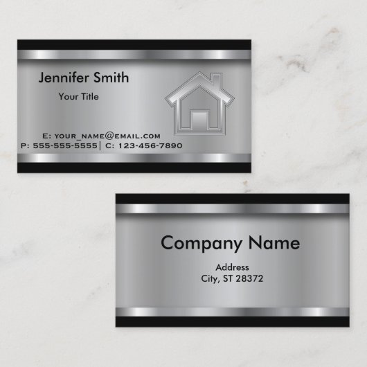 Real Estate Agent | SJABLOON | Beroepsbeoefenaars Visitekaartje (Voorkant / Achterkant)