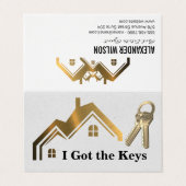 Real Estate Agent | Sleutels | Gold Home Visitekaartje (Buitenkant ongevouwen)