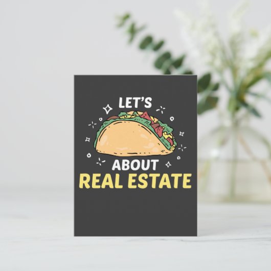 Real Estate Agent Taco Property Broker Foodie Briefkaart (Staand voorkant)