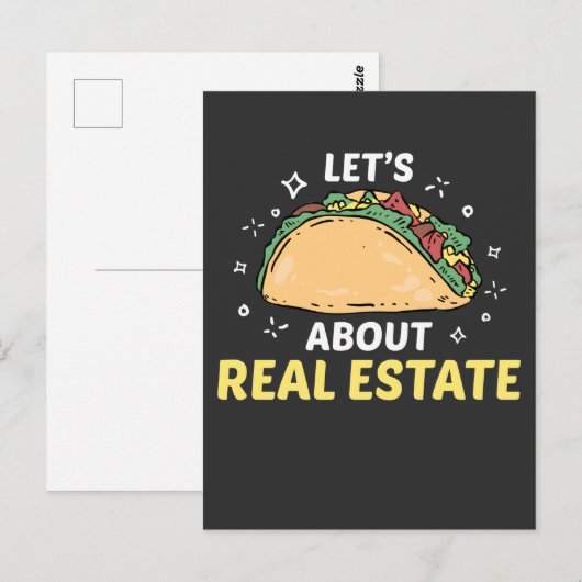 Real Estate Agent Taco Property Broker Foodie Briefkaart (Voorkant / Achterkant)