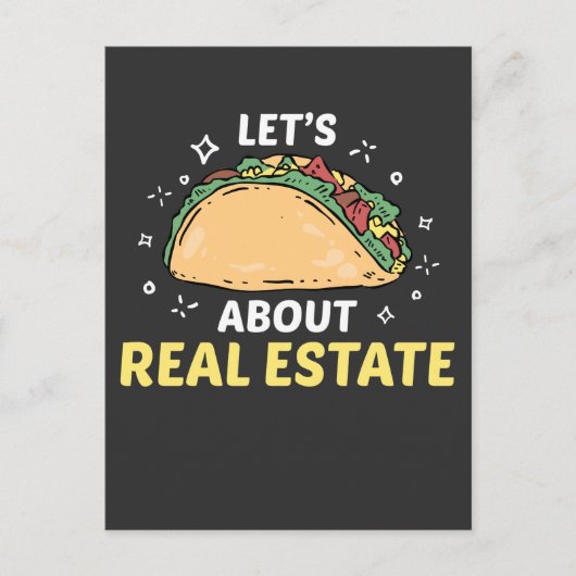 Real Estate Agent Taco Property Broker Foodie Briefkaart (Voorkant)