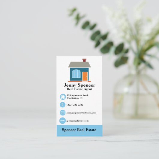 Real Estate Agent Visitekaartje (Staand voorkant)