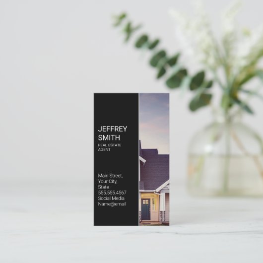 Real Estate Agent Visitekaartje (Staand voorkant)