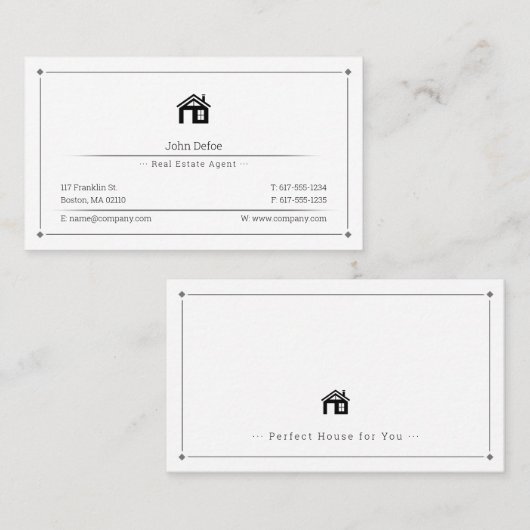 Real Estate Agent Visitekaartje (Voorkant / Achterkant)