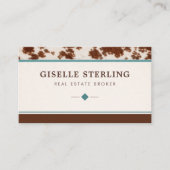 Real Estate Agent Western Ranch Cowhide Visitekaartje (Voorkant)
