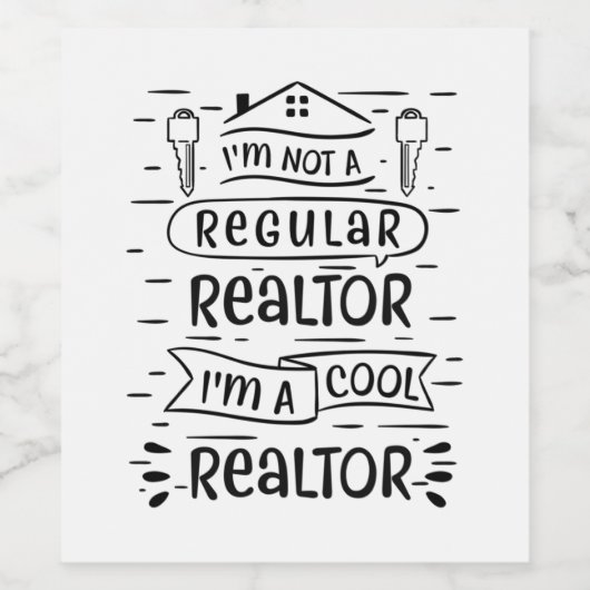 Real Estate Agent Wijn Etiket (Enkel label)