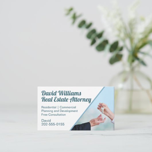 Real Estate Attorney House Key Visitekaartje (Staand voorkant)