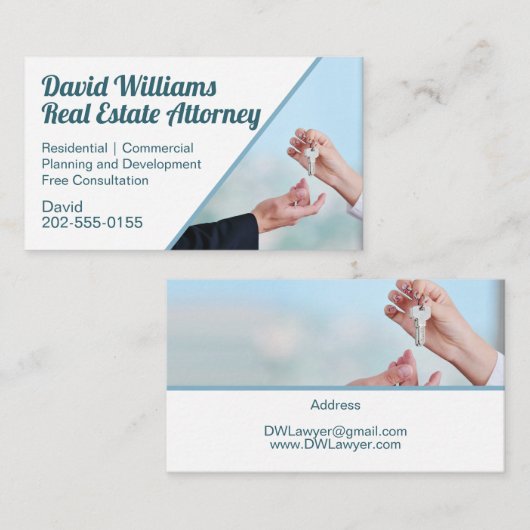 Real Estate Attorney House Key Visitekaartje (Voorkant / Achterkant)
