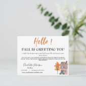 Real Estate Autumn Herfst Marketing Farming Briefkaart (Staand voorkant)