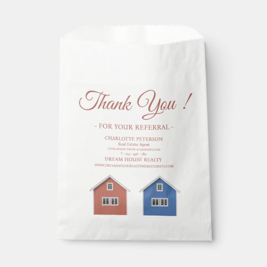 Real Estate Bedankt voor je verwijzing Bedankzakje (Voorkant)