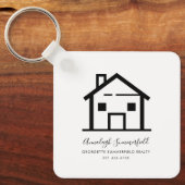 Real Estate Black en White Promoting Swag Sleutelhanger (Voorkant)