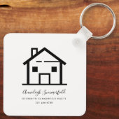 Real Estate Black en White Promoting Swag Sleutelhanger (Achterkant)