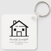 Real Estate Black en White Promoting Swag Sleutelhanger (Achterkant)