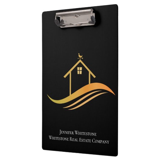 Real Estate Black Gold House Custom Company Klembord (Links)