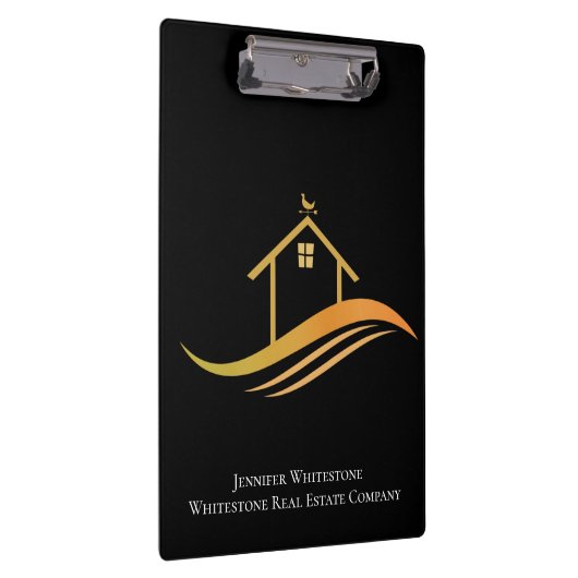 Real Estate Black Gold House Custom Company Klembord (Rechts)