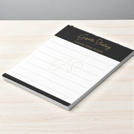 Real Estate Black Gold Script Luxury Professional Notitieblok