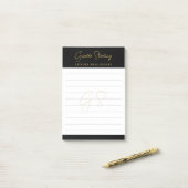 Real Estate Black Gold Script Luxury Professional Post-it® Notes (Op bureau)