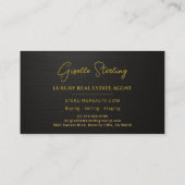 Real Estate Black Metallic Luxury Professional Visitekaartje (Achterkant)