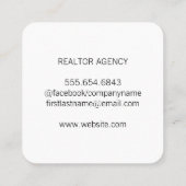 Real Estate Black White | Stad | Vierkante Visitekaartje (Achterkant)