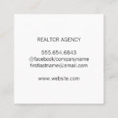 Real Estate Black White Vierkante Visitekaartje (Achterkant)