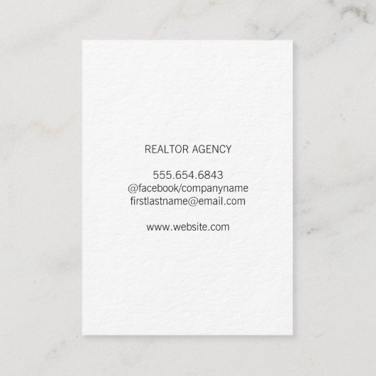 Real Estate Black White Visitekaartje (Achterkant)