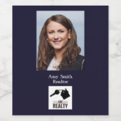 Real Estate Blue ID Wijnlabel Wijn Etiket (Enkel label)
