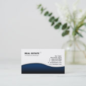 Real Estate Blue Wave Modern Metal Visitekaartje (Staand voorkant)