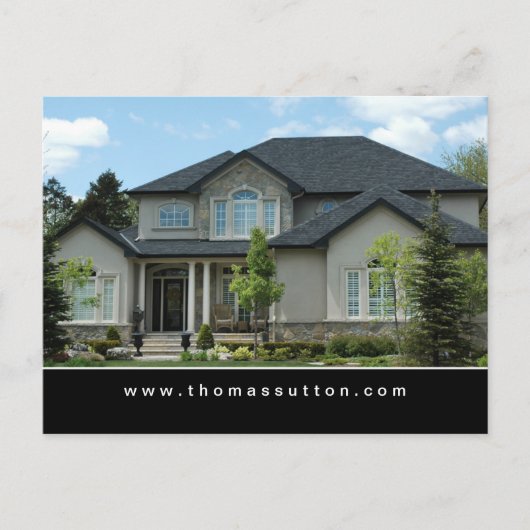 Real Estate Briefkaarten Beige Stucco House (Voorkant)