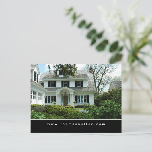 Real Estate Briefkaarten White Formal House (Staand voorkant)