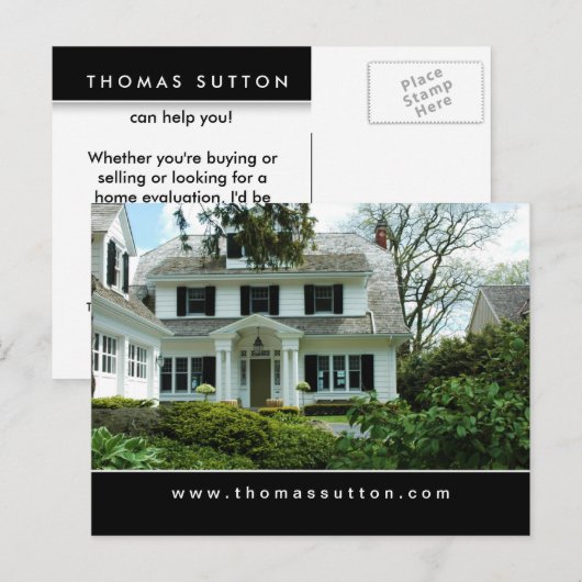 Real Estate Briefkaarten White Formal House (Voorkant / Achterkant)