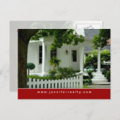 Real Estate Briefkaarten White Green House Red 2 (Voorkant / Achterkant)