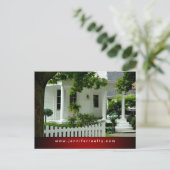 Real Estate Briefkaarten White Green House Red Ftr (Staand voorkant)