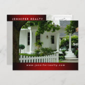 Real Estate Briefkaarten White Green House Red Ftr (Voorkant / Achterkant)