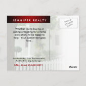 Real Estate Briefkaarten White Green House Red Ftr (Achterkant)