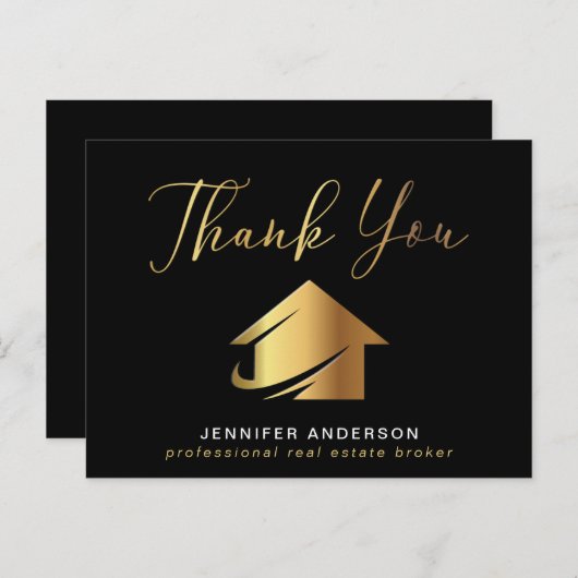 Real Estate Broker Agent Bedankt Briefkaart (Voorkant / Achterkant)