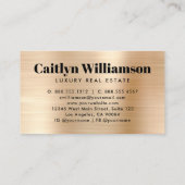 Real Estate Broker Agent Black Gold Moderne House Visitekaartje (Achterkant)